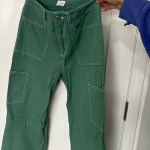 Green cargo pants.